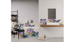 Panneau de bain : Dessin et Fleurs