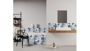 Panneau de bain : Jeux et Triangles Bleus