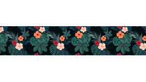 Panneau de bain : Dessin Végétation et Hibiscus