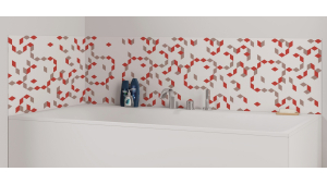 Panneau de bain : Losanges Rouges Fins