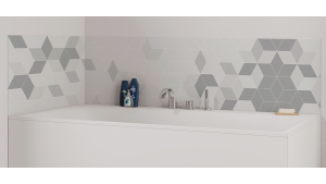 Panneau de bain : Losanges Gris