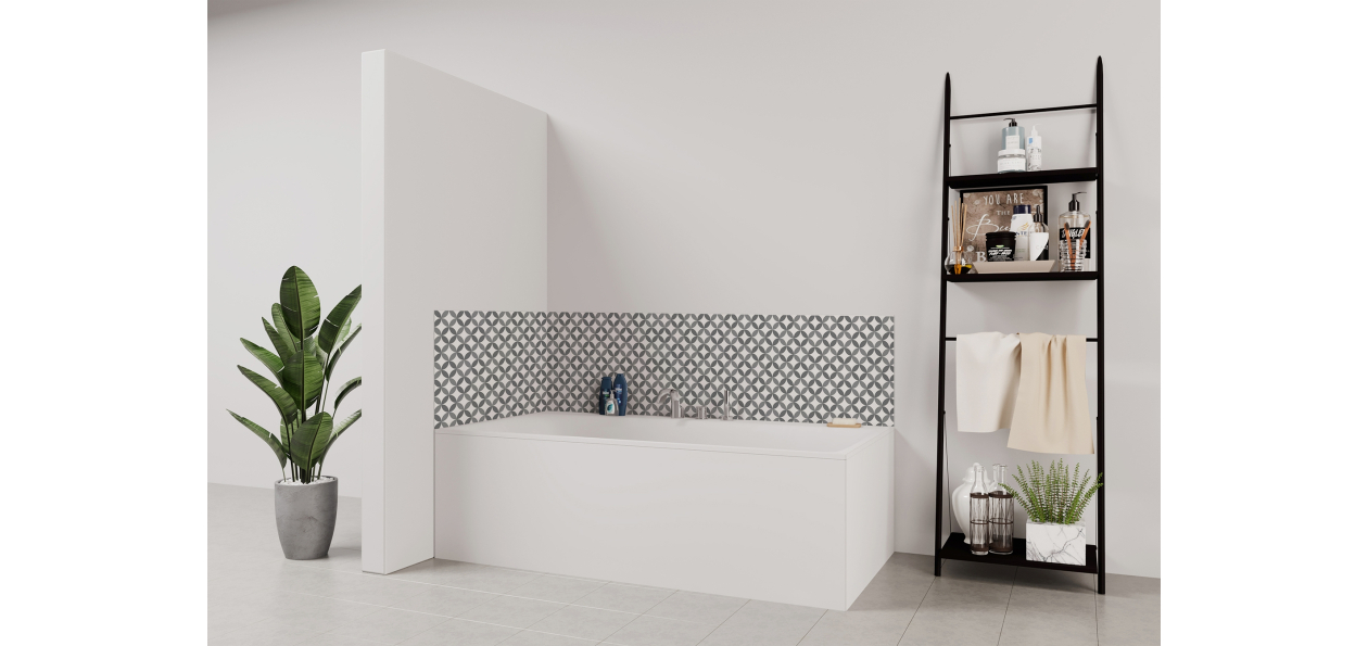 Panneau de bain : Rosace Grise 2