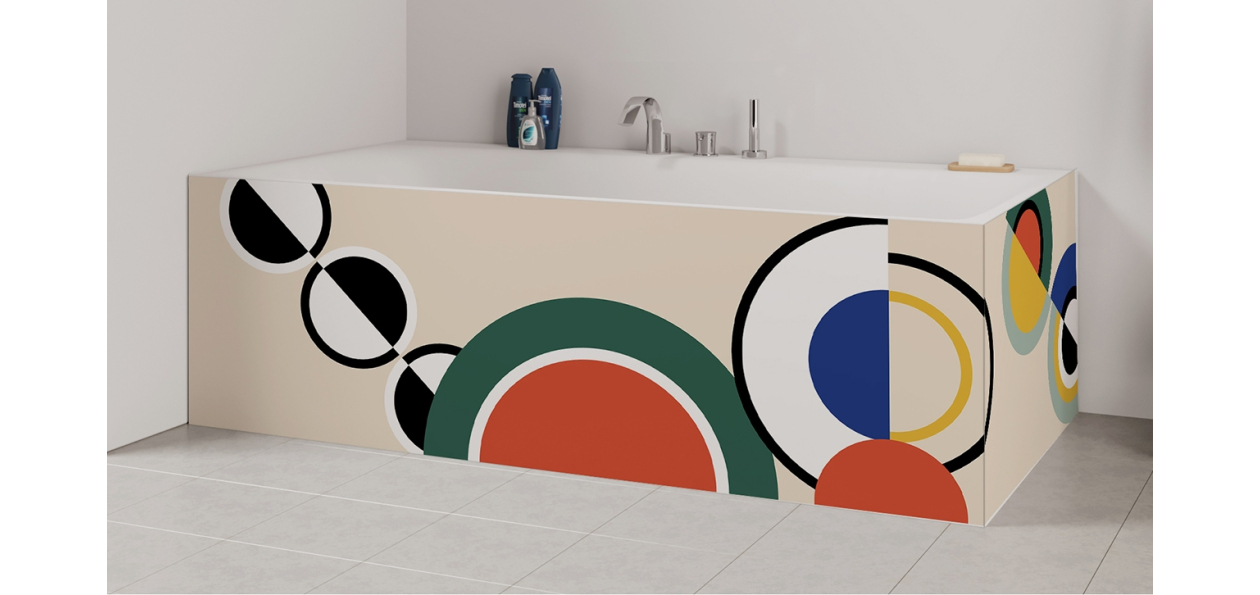 Tablier de bain : Courbes inspiration Delaunay 1