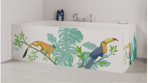 Tablier de bain : Dessin végétation jungle