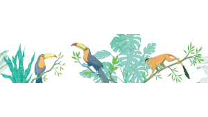 Tablier de bain : Dessin végétation jungle