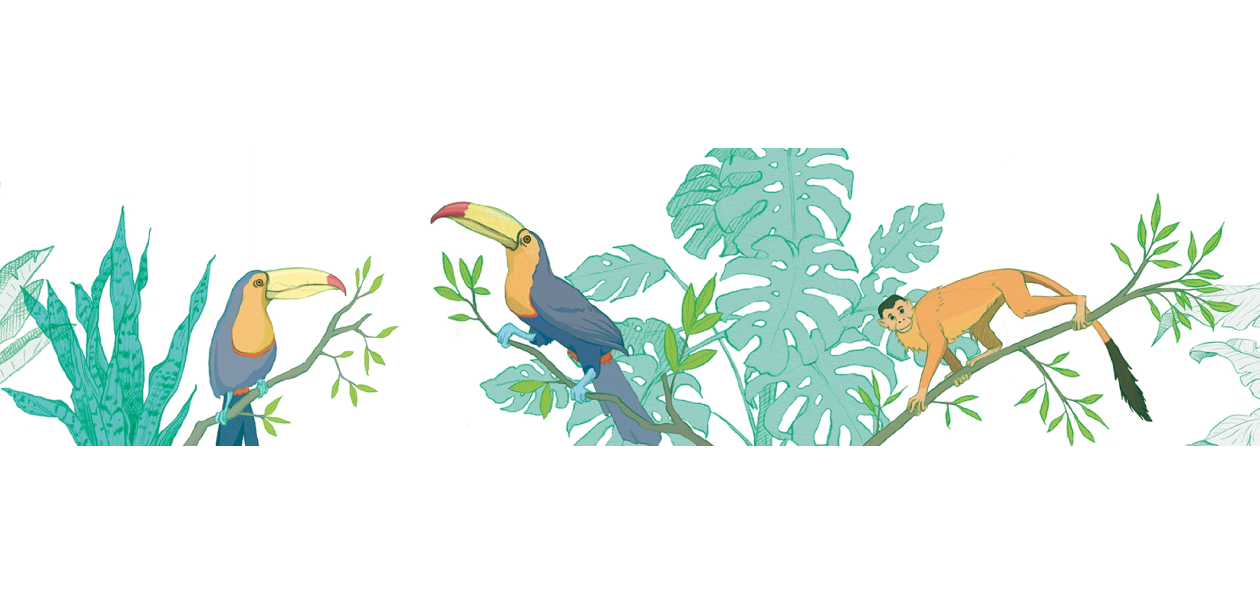 Tablier de bain : Dessin végétation jungle