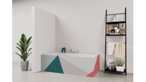 Tablier de bain : Diagonales et couleurs 2