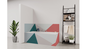 Tablier de bain : Diagonales et couleurs 2
