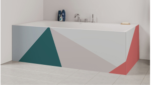 Tablier de bain : Diagonales et couleurs 2