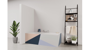 Tablier de bain : Diagonales et couleurs 3