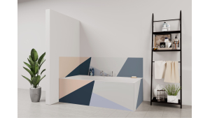 Tablier de bain : Diagonales et couleurs 3