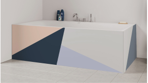 Tablier de bain : Diagonales et couleurs 3