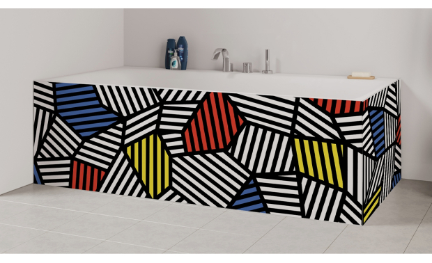 Tablier de bain : Géométrie et couleurs