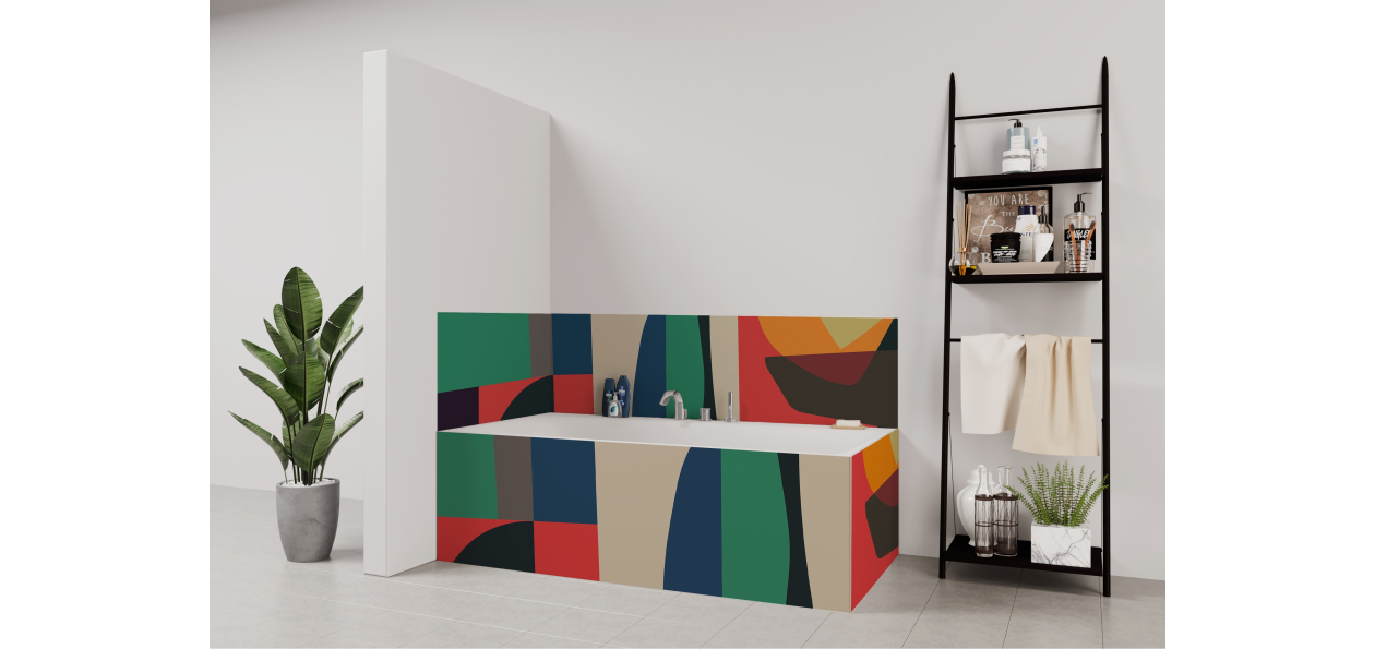 Tablier de bain : Inspiration Cubisme 1