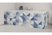 Tablier de bain : Jeux et triangles bleus