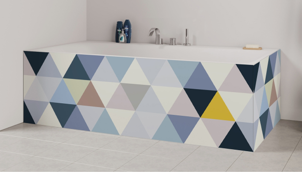 Tablier de bain : Jeux et triangles colorés 1