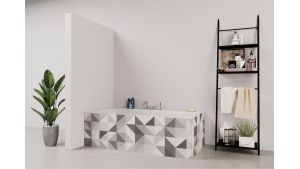 Tablier de bain : Jeux et triangles noir et blanc