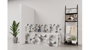 Tablier de bain : Jeux et triangles noir et blanc