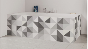 Tablier de bain : Jeux et triangles noir et blanc