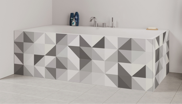 Tablier de bain : Jeux et triangles noir et blanc