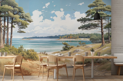 Papier peint : Plage, arbre...