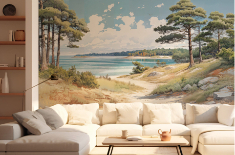 Papier peint : Plage, arbre...