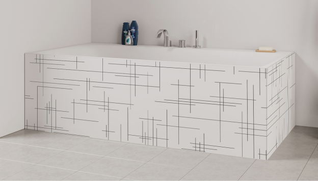 Tablier de bain : Lignes en équilibre