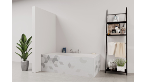 Tablier de bain : Losanges gris