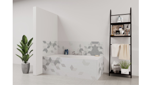 Tablier de bain : Losanges gris