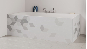 Tablier de bain : Losanges gris