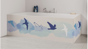Tablier de bain : Oiseaux et ciel