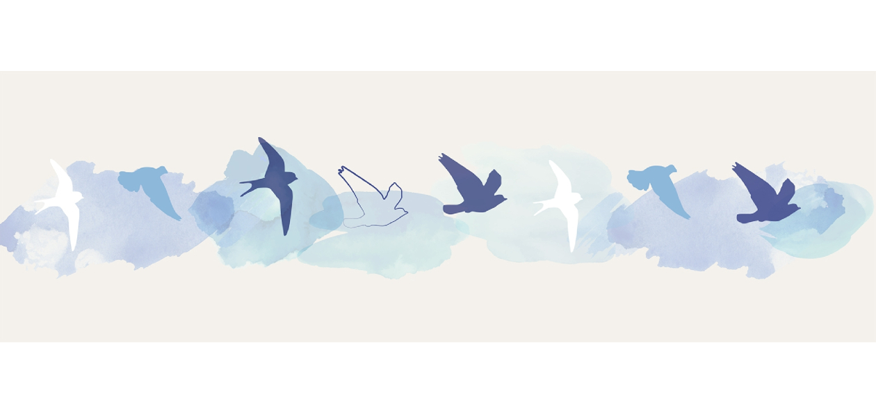 Tablier de bain : Oiseaux et ciel