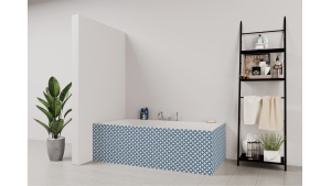 Tablier de bain : Rosace bleu