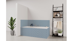 Tablier de bain : Rosace bleu