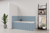 Tablier de bain : Rosace bleu
