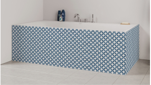Tablier de bain : Rosace bleu