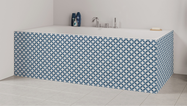 Tablier de bain : Rosace bleu