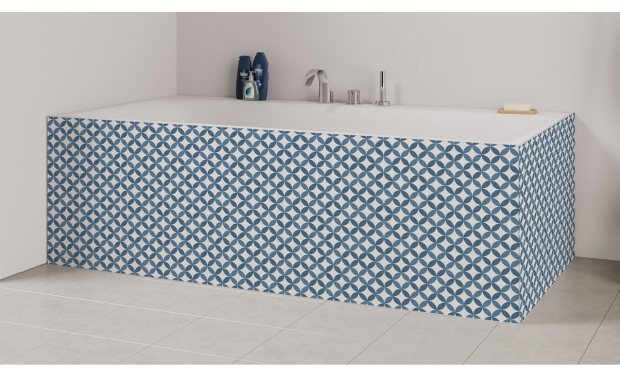 Tablier de bain : Rosace bleu
