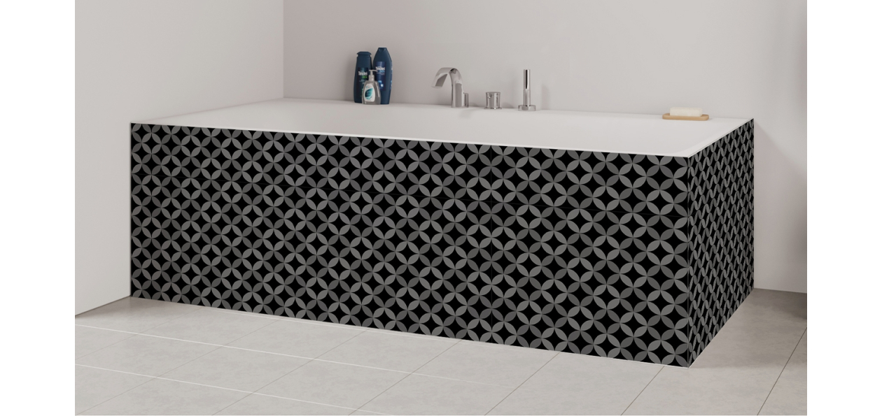 Tablier de bain : Rosace grise foncée