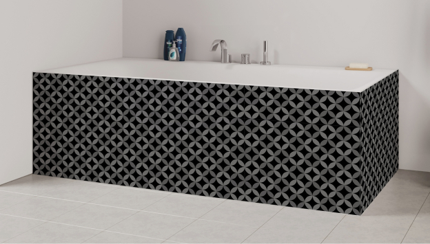 Tablier de bain : Rosace grise foncée