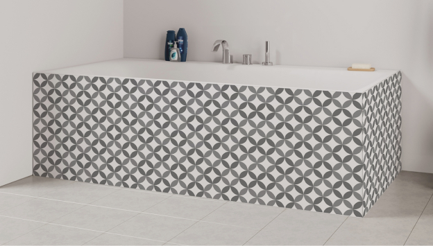 Tablier de bain : Rosace grise 2