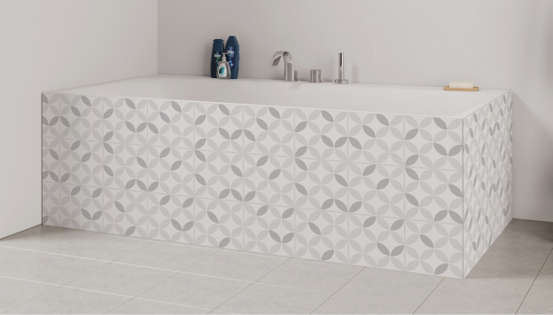 Tablier de bain : Rosace grise