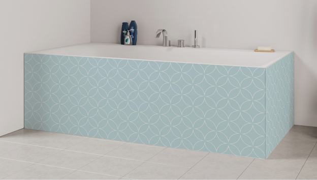 Tablier de bain : Rosace vert pâle