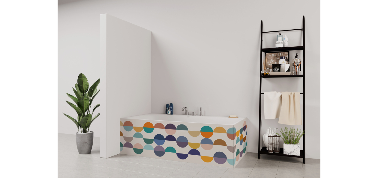 Tablier de bain : Rosace année 70 couleur