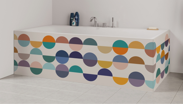 Tablier de bain : Rosace année 70 couleur