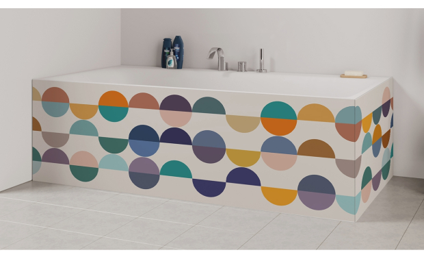 Tablier de bain : Rosace année 70 couleur