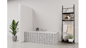 Tablier de bain : Rosace année 70 gris