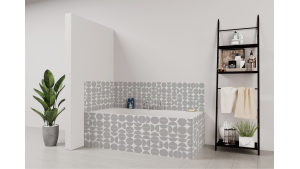 Tablier de bain : Rosace année 70 gris