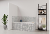Tablier de bain : Rosace année 70 gris
