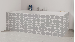 Tablier de bain : Rosace année 70 gris